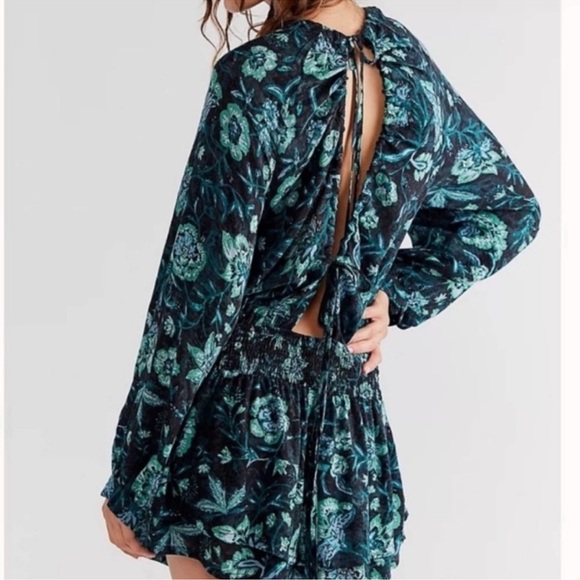 54. Free People Floral Print Dance ‘Til Dawne Romper - Picture 2 of 3